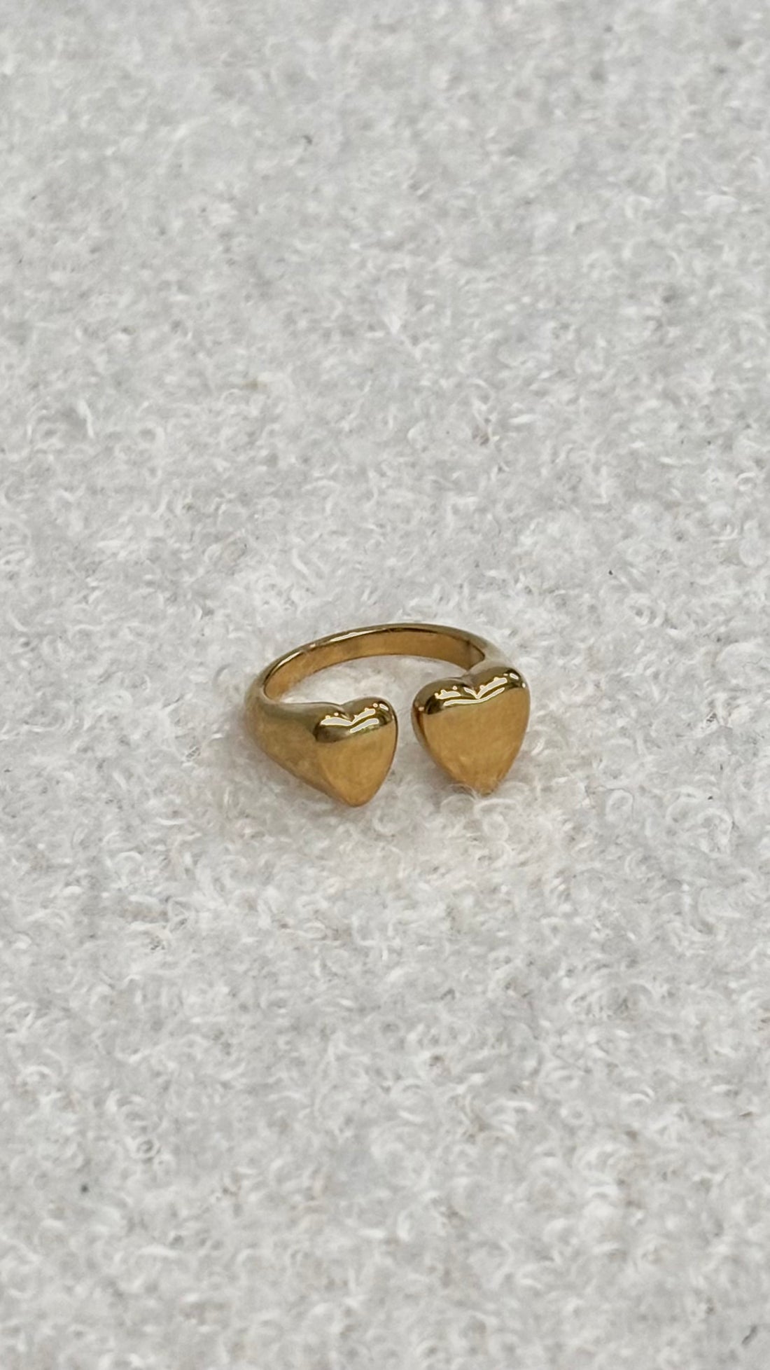 Double Heart Ring Gold