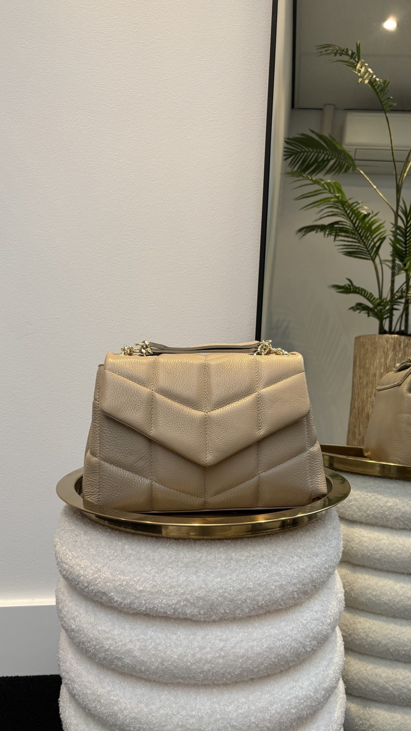 Kiko Leather Bag Taupe