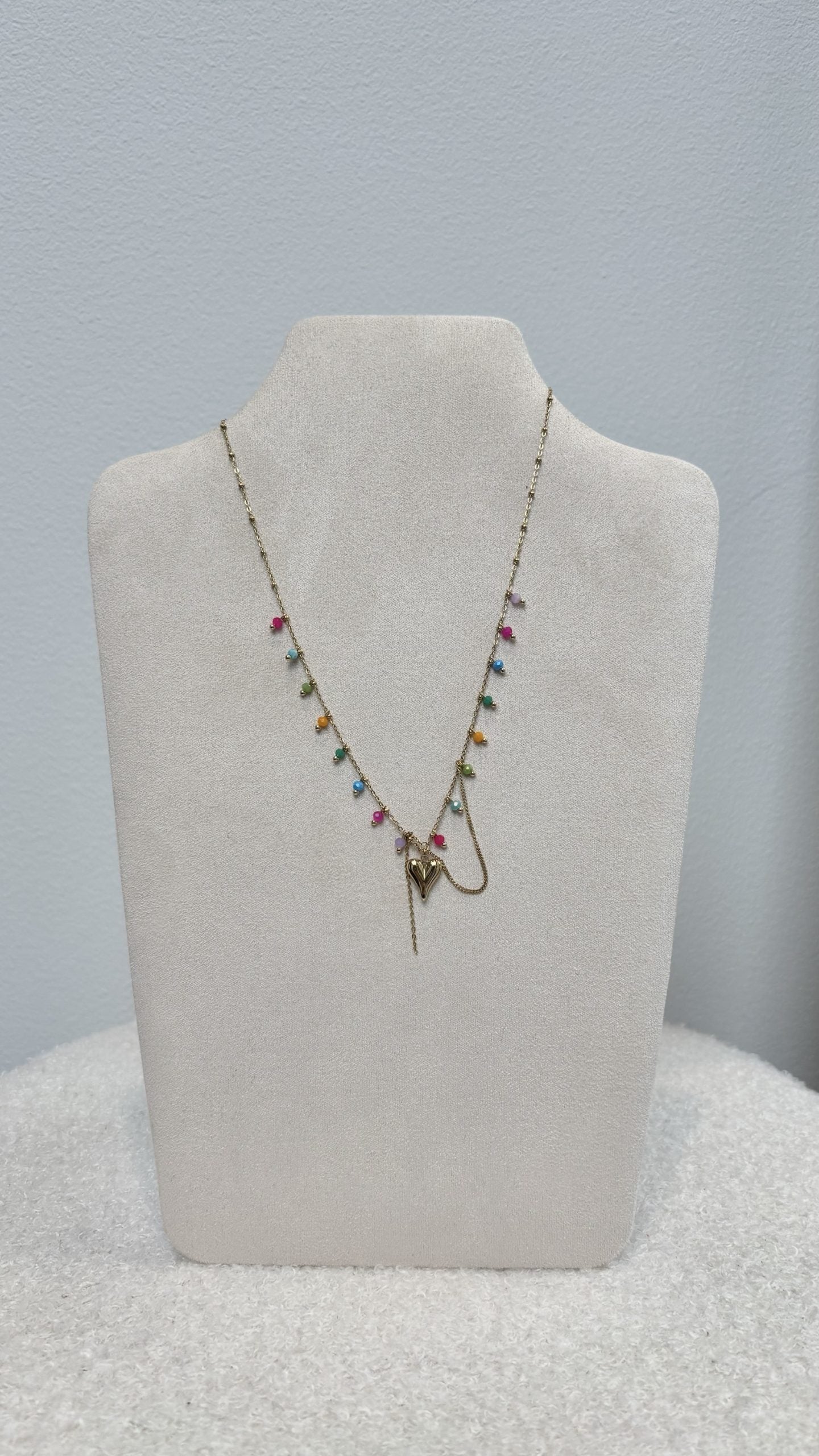 Color Heart Necklace Gold