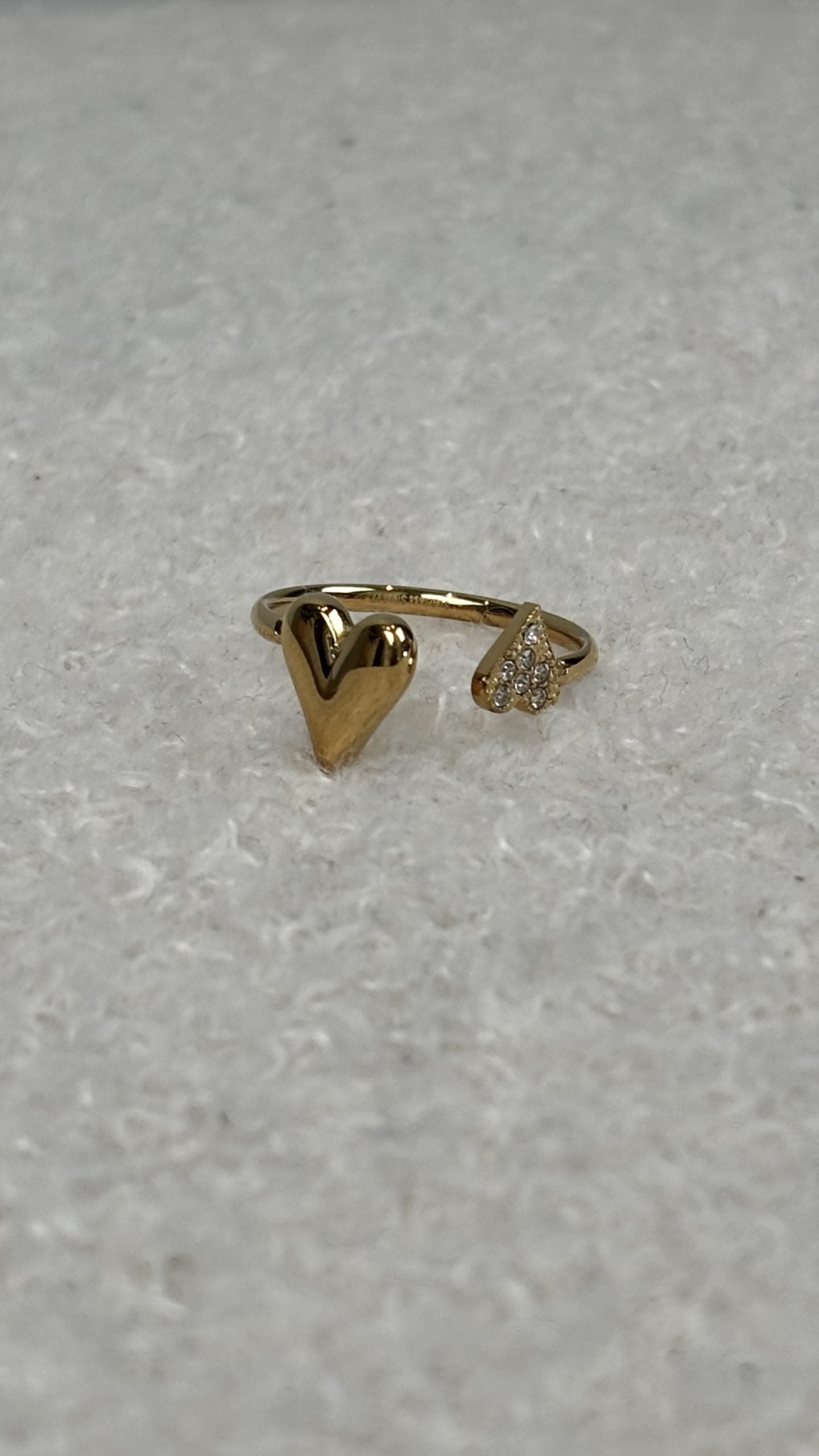 Double Heart Ring Gold