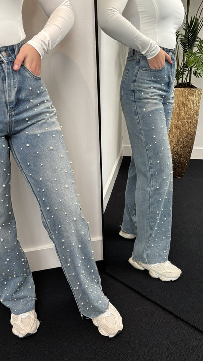 Gimme Wide Leg Pearl Jeans